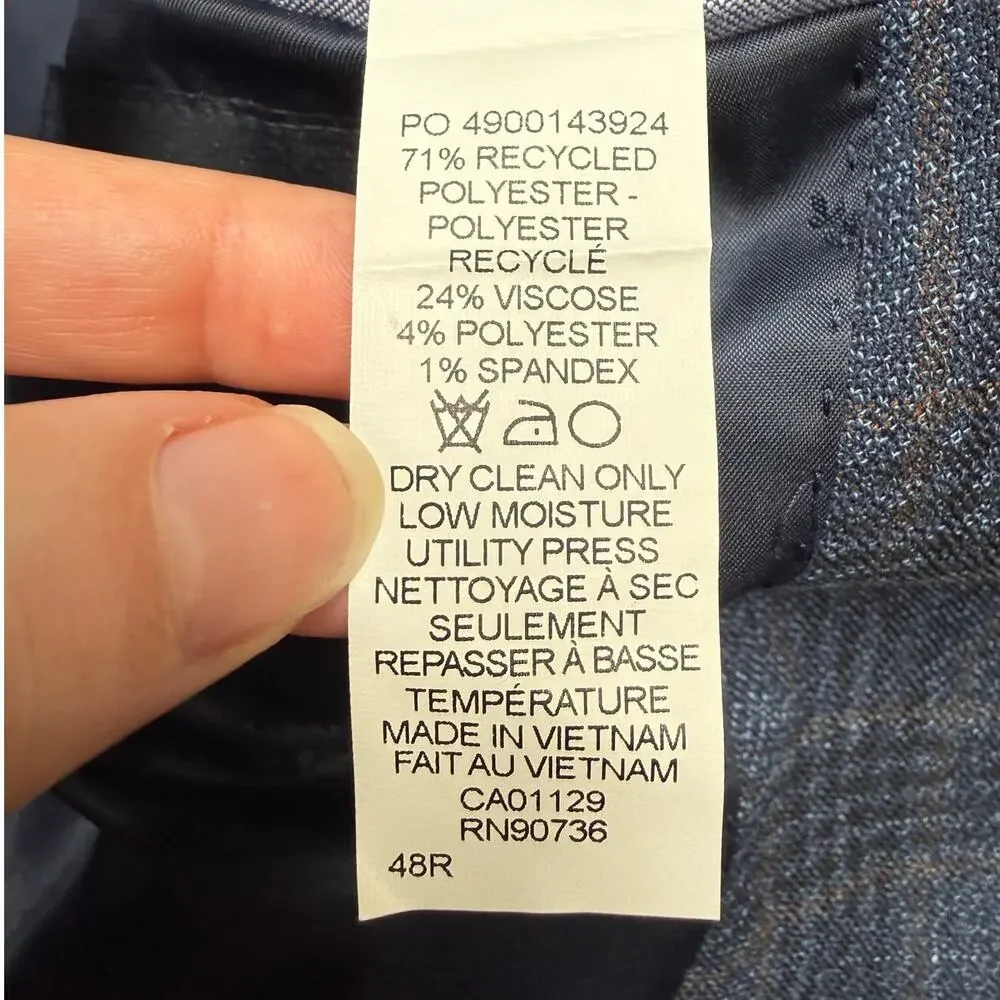 Tommy Hilfiger Men's Modern-Fit Check Sport Coat navy/brown  48R $295